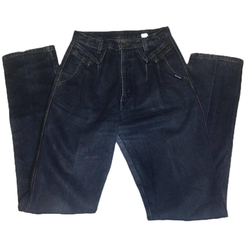 Vintage Women's Dark Wash ROCKIES High Rise Western Jeans SIZE 29/9